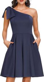 img 4 attached to Aline Dress Women Solid Wedding Women's Clothing ~ Dresses