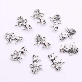 img 4 attached to 30Pcs Tibetan Silver Metal Animal Lion Charms For Jewelry Making Bracelets DIY Crafts