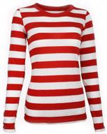 женская рубашка в полоску с длинным рукавом largemouth красная/белая логотип