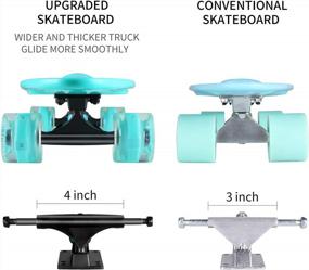 img 1 attached to Flame LED Light-Up 23 Inch Mini Cruiser Skateboard - Perfect For Kids, Teens, And Adults With Highly Flexible Plastic Deck - Great For Beginners