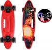 flame led light-up 23 inch mini cruiser skateboard - perfect for kids, teens, and adults with highly flexible plastic deck - great for beginners logo