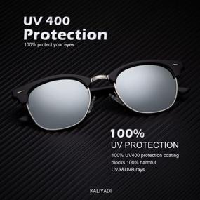 img 3 attached to Semi-Rimless Polarized Sunglasses For Men And Women: 100% UV Blocking Driving Sun Glasses