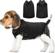 cozy and stylish fuamey dog fleece vest: warm and stretchy sweater pullover with leash hole, perfect dog winter jacket for small medium dogs - black xxs логотип