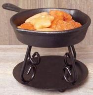 country primitive décor mini melt wax warmer: cast iron skillet black metal base tart burner logo