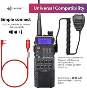 img 3 attached to Mirkit Baofeng Radio UV-5R MK3X 5 Вт Аккумулятор емкостью 2100 мАч, одобренный FCC, BL-5L 3800 мАч + USB-кабель для зарядки, динамик, микрофон и комплект кабелей для программирования FTDI