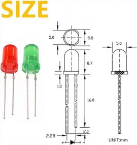 img 2 attached to Get Vibrant LED Lighting With Oiyagai'S 300Pcs 5Mm Assorted LED Kit - 5 Colors, DC 3V, 20MA And Resistor Included!