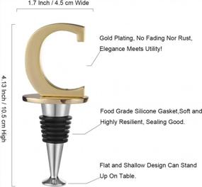 img 3 attached to Пробка для бутылок с вином и напитками с золотой отделкой - идеальный подарок на День святого Валентина, День матери, День отца, День благодарения (буква C)