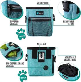 img 2 attached to 🐶 PetAmi Dog Treat Pouch: Versatile Training Bag with Waist Shoulder Strap, Poop Bag Dispenser, and Toy Compartment - Turquoise (No Bowl Included)