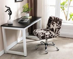 img 1 attached to Stylish And Space-Saving Cow Print Task Chair For Home Office From Kmax