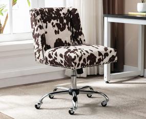 img 2 attached to Stylish And Space-Saving Cow Print Task Chair For Home Office From Kmax