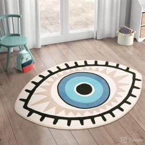 img 4 attached to 👁️ Stylish and Functional LIVEBOX All Seeing Eye Area Rug for Bedroom and Living Room