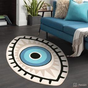 img 3 attached to 👁️ Stylish and Functional LIVEBOX All Seeing Eye Area Rug for Bedroom and Living Room