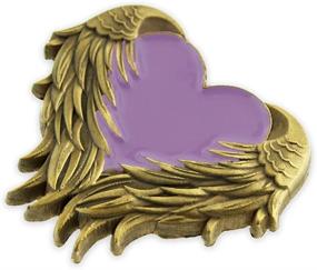 img 1 attached to Purple Cancer Awareness Heart Ribbon Lapel Pin Set - PinMart