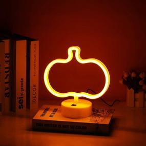 img 1 attached to Страшное Хэллоуинское украшение: белый призрачный светильник LED-неон для детской комнаты и вечеринок