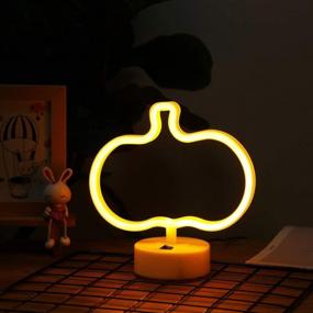 img 4 attached to Страшное Хэллоуинское украшение: белый призрачный светильник LED-неон для детской комнаты и вечеринок