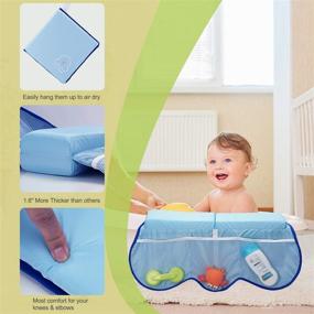 img 2 attached to 🐙 COOLBEBE Octopus Pattern Bath Kneeler and Elbow Rest Set – Extra Thick Baby Bath Mat with Pocket
