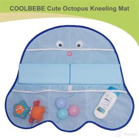 img 3 attached to 🐙 COOLBEBE Octopus Pattern Bath Kneeler and Elbow Rest Set – Extra Thick Baby Bath Mat with Pocket