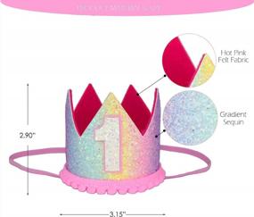 img 3 attached to 👑 Maticr First Birthday Crown: Rainbow Mermaid Princess Party Hat for Baby Girl's 1/2/2nd/3rd Cake Smash Celebration and Sign