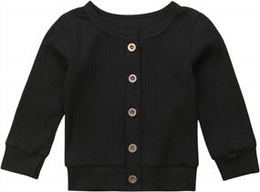 img 4 attached to Soft And Cozy Gender-Neutral Knit Cardigan For Newborns And Infants With Button-Down Front And Long Sleeves