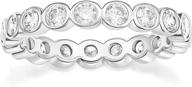 💍 greenpod women's 4mm stackable eternity wedding bands, cubic zirconia full eternity rings for her, size 4-12 - ideal for engagement, promise, and stacking logo