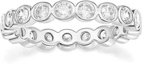 img 4 attached to 💍 Greenpod Women's 4mm Stackable Eternity Wedding Bands, Cubic Zirconia Full Eternity Rings for Her, Size 4-12 - Ideal for Engagement, Promise, and Stacking