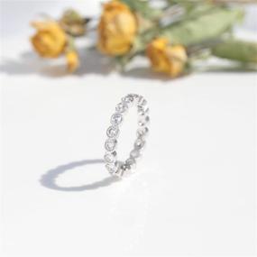 img 3 attached to 💍 Greenpod Women's 4mm Stackable Eternity Wedding Bands, Cubic Zirconia Full Eternity Rings for Her, Size 4-12 - Ideal for Engagement, Promise, and Stacking