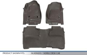 img 2 attached to 🚗 SMARTLINER Custom Fit Floor Mats: Cocoa Liner Set for Crew Cab Silverado/Sierra 1500-2500/3500 HD (2014-2019)