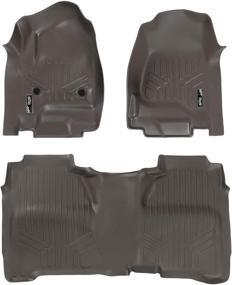 img 4 attached to 🚗 SMARTLINER Custom Fit Floor Mats: Cocoa Liner Set for Crew Cab Silverado/Sierra 1500-2500/3500 HD (2014-2019)