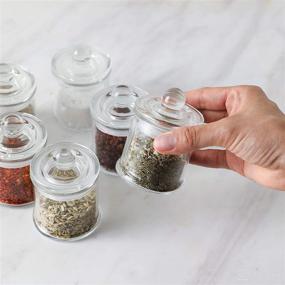 img 2 attached to 🍶 KMwares 12 Pack Set of 3oz Small Mini Premium Glass Storage/Spice Jars with Airtight Lids - Kitchen & Bathroom Organizer, Canisters, Food Storage, Arts & Crafts Projects, Decoration