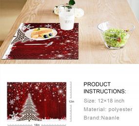 img 3 attached to Add Festive Spirit To Your Table With Naanle'S Christmas Tree Placemats - Set Of 4 Snowflake Design Mats For Heat Resistance & Washability!