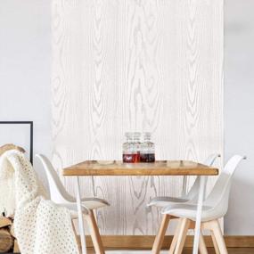 img 1 attached to Revamp Your Home Decor With Silver White Wood Wallpaper - Self-Adhesive, Removable, And Perfect For Cabinets, Countertops & Furniture!