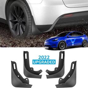 img 4 attached to 🚗 2022 Upgraded Motrobe Tesla Model Y Mud Flaps - No Drilling Required (Set of Four): Ultimate Splash Guards