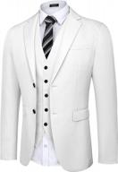 coofandy men's slim fit 2 piece suit two button solid business wedding prom tuxedo blazer vest set logo