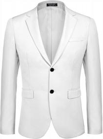 img 3 attached to COOFANDY Men'S Slim Fit 2 Piece Suit Two Button Solid Business Wedding Prom Tuxedo Blazer Vest Set