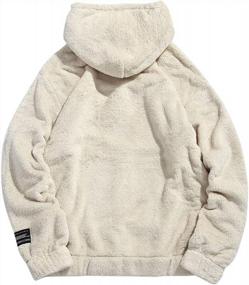 img 2 attached to Cozy Up With ZAFUL'S Color Block Sherpa Fuzzy Hoodie For Unisex: The Perfect Loose Fluffy Drawstring Hooded Sweatshirt Outwear For Men