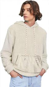 img 4 attached to Уютный образ с ZAFUL'S Color Block Sherpa Fuzzy Hoodie для унисекс: идеальная свободная пушистая толстовка с капюшоном и шнурком, верхняя одежда для мужчин