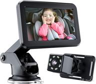 🚗 hd baby car mirror camera - 4.3'' display with night vision, wide view - stable suction mount - ideal car camera for families with newborn babies logo