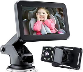img 4 attached to 🚗 HD Baby Car Mirror Camera - 4.3'' Display with Night Vision, Wide View - Stable Suction Mount - Ideal Car Camera for Families with Newborn Babies