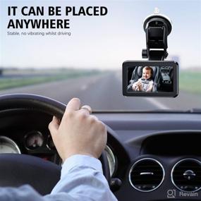 img 3 attached to 🚗 HD Baby Car Mirror Camera - 4.3'' Display with Night Vision, Wide View - Stable Suction Mount - Ideal Car Camera for Families with Newborn Babies