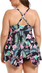 img 3 attached to 👙 Coverage Tankini Swimsuit with Shirring - Women's Swimwear & Cover Ups