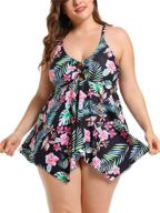 👙 coverage tankini swimsuit with shirring - women's swimwear & cover ups logo