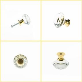 img 3 attached to Golden Diamond Shaped Crystal Glass Cabinet Knobs Pull Handles - YourGift 12 Pack, 30Mm Size