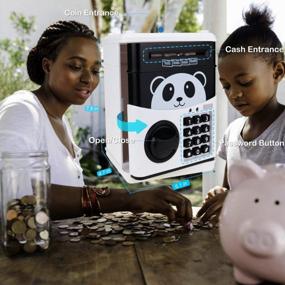 img 2 attached to Electronic Password Piggy Bank For Kids - ATM Money Safe Toy For 3-14 Year Old Boys And Girls, Yoego Mini Bank