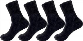 img 4 attached to Feather-Light Fuzzy Socks For Women - Luxuriously Soft And Cozy With Multiple Color Choices