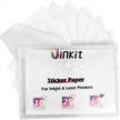 60 pack clear-laser jet printable vinyl stickers - waterproof, transparent letter size 8.5x11 logo