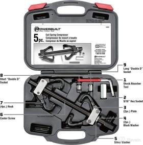 img 3 attached to Powerbuilt 5-Piece Coil Spring Compressor Tool Kit - Remove Straight/Curved Coil Springs, Shock Absorbers - Foreign & Domestic - Includes Storage Case (648603)