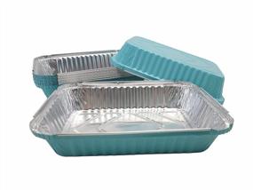 img 3 attached to 50 Blue KitchenDance Colored 1-1/2 Pound Take Out Pans With Plastic Lid 24 Oz. #6417P