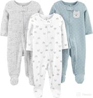 👶 affordable and adorable: simple joys by carter's unisex babies' cotton footed sleep and play - pack of 3 logo