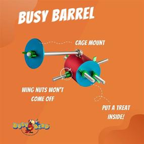 img 3 attached to Barrel Foraging Bird Toy - Busy Bird with Non-Removable Wing Nuts | 100% Metal, Ultimate Brain Teaser and Mind Game for Medium to Extra Large Birds