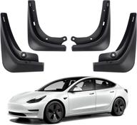 🚗 tesla model 3 mud flaps 2016-2022 | splash guards fender | no drill hole | gift boxed accessories (set of 4) логотип